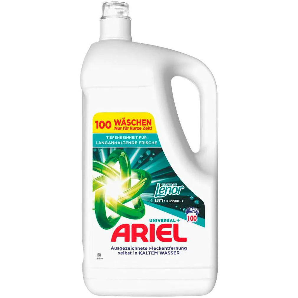 جل غسيل ARIEL Universal + Touch Of Lenor Unstoppables 100 غسلة 5 لتر