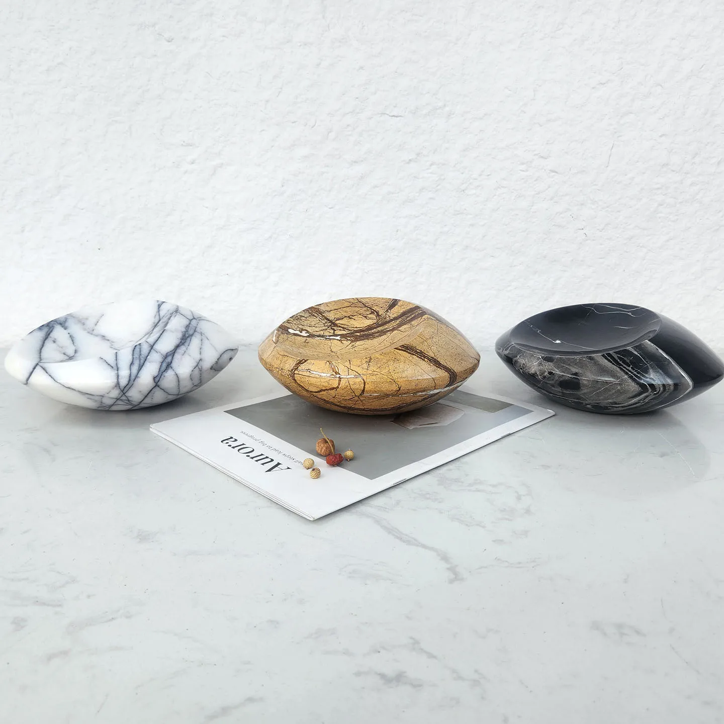 

Hxl minimalist natural marble study desk tray ornament home decor