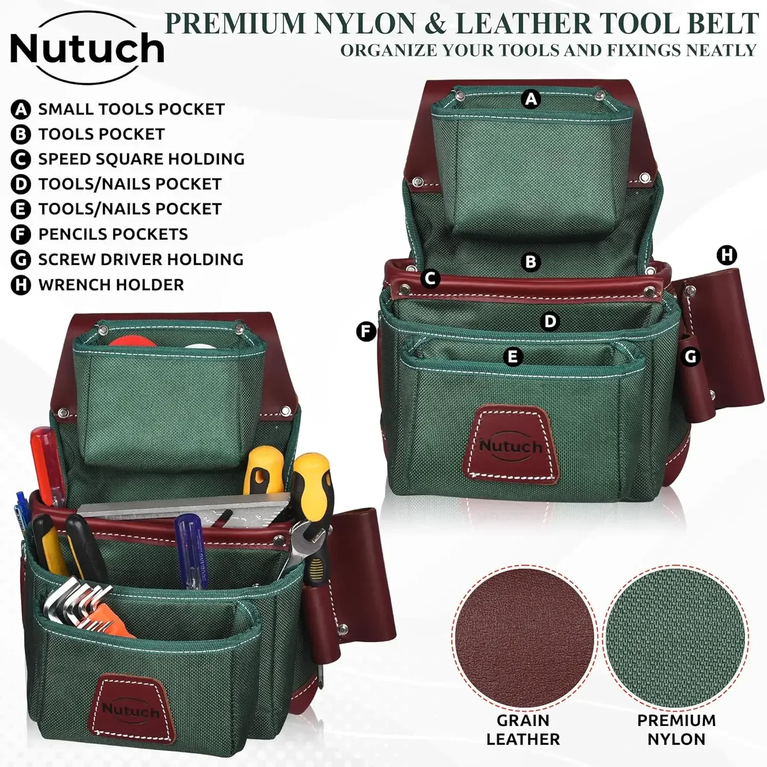 and Leather Belt Nylon lPouch Carpenter Belt Construction Framers Electrician  Belts Drywall