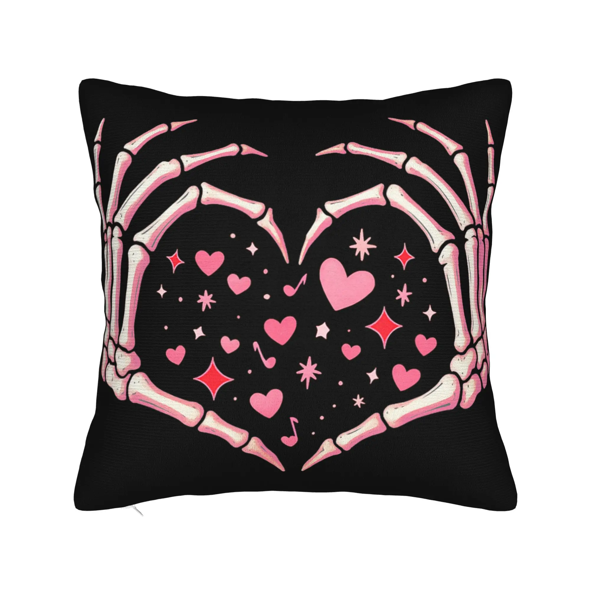 Pillow Case Valentines Day Skeleton Hand Heart  Soft  Pillow Cover For Wedding Party Home Decor Funny Pillowcases