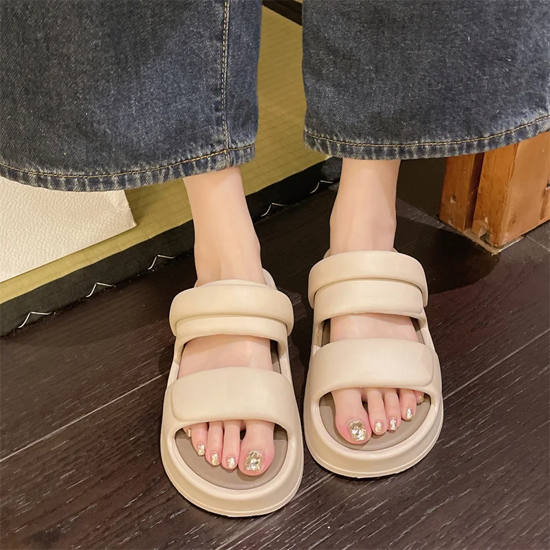 Vrouw Zomer Eva Wolken Slippers Licht Platform Hoge Hakken Anti-Slip Zachte Dikke Zool Thuis Kussen Glijbanen Dames Zomer Slippers