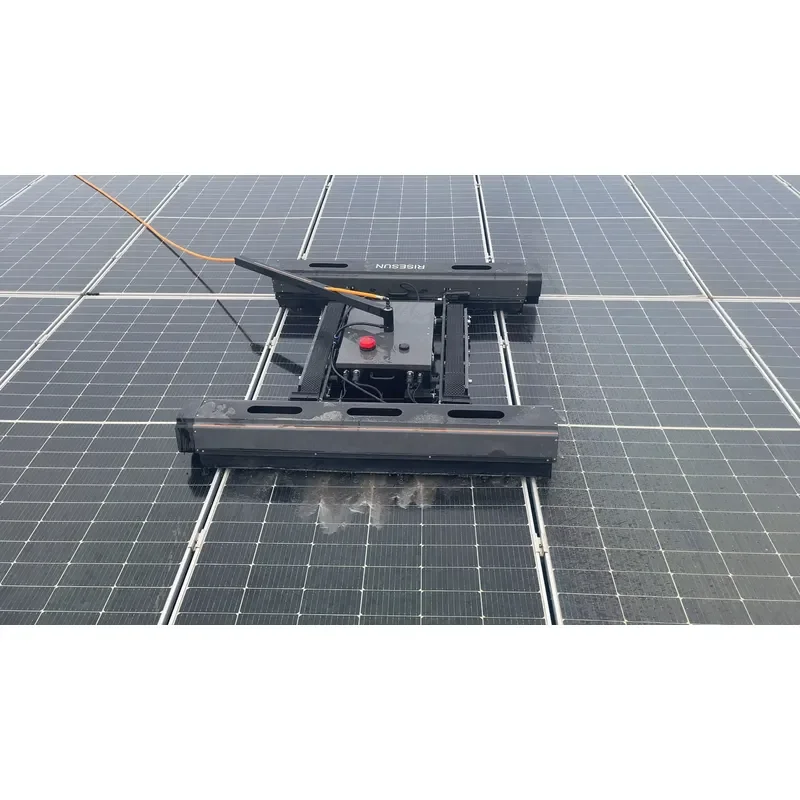 Solar Panel Cleaning Robot Double Head 1.3m Brush Remote Control Photovoltaic Module Washer Efficient Automatic Cleaner