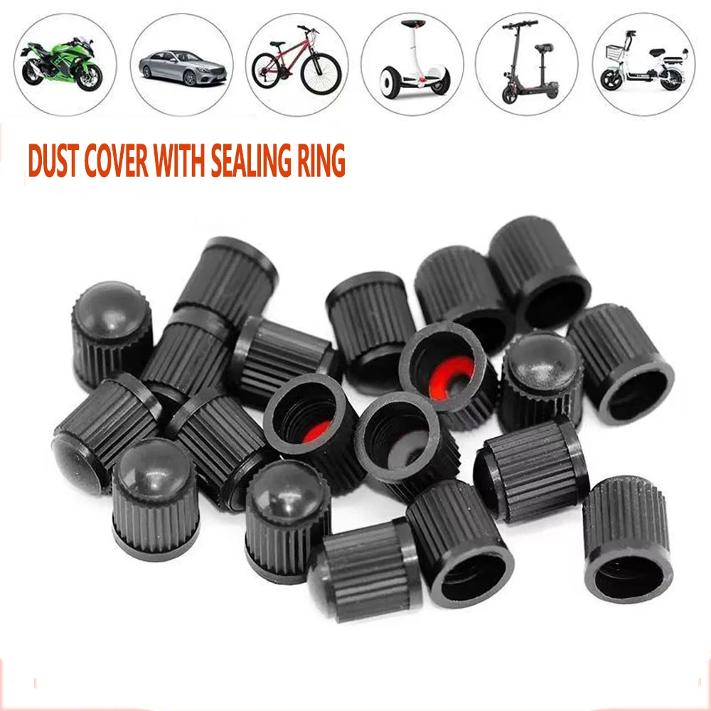 

100/200 шт. универсальная крышка обода шины, крышка стержня, пылезащитная декоративная крышка клапана, пластиковые черные, серые, красные колпачки для штока клапана