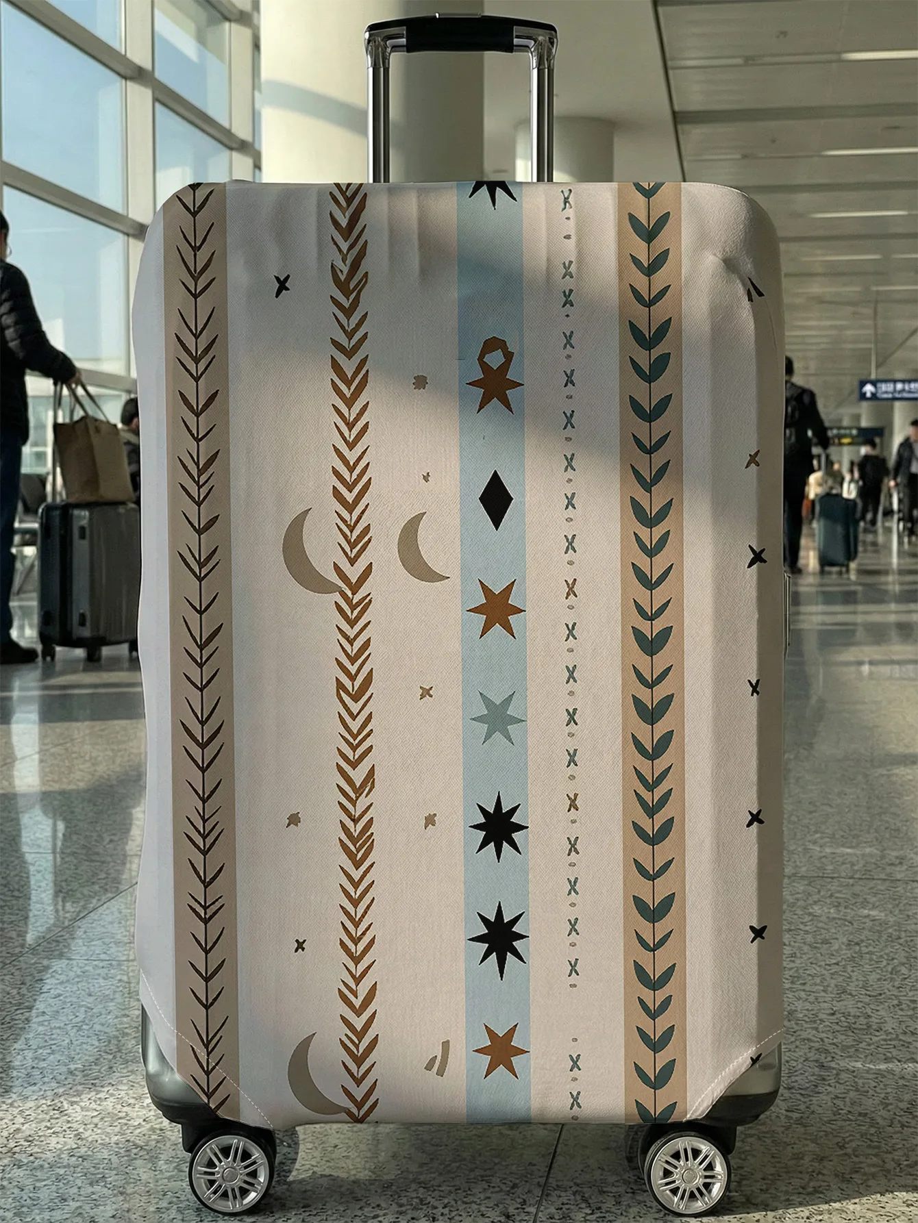 

Чехол для багажа с принтом в стиле бохо, с изображением луны и звезд, подходит для чемоданов 18-32 дюймов, чехол-накладка на ручку чемодана, дорожные аксессуары