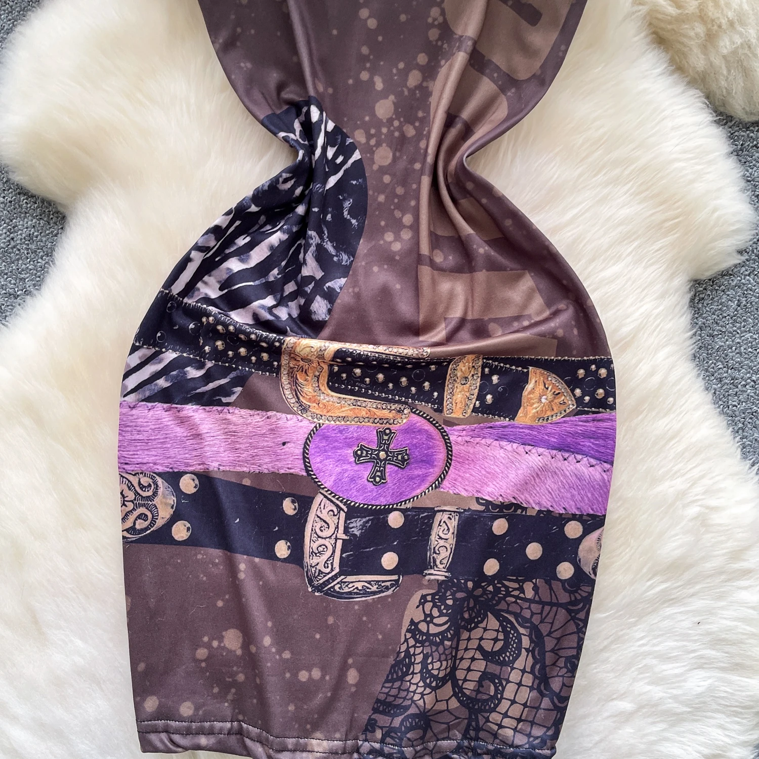 Americano quente menina estilo gola de pele painéis sem mangas vestido feminino de cintura alta a linha bodycon vestido retro escuro gótico roupas