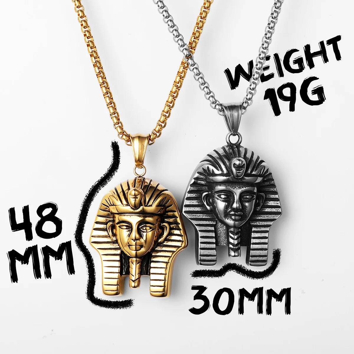 Egypt Pharaoh Sphinx Stainless Steel Men Necklaces Pendant Chain Powerful Amulet Cool Things For Women Jewelry Gift Wholesale