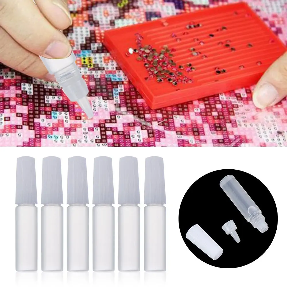 3/6Pcs Diamond Painting Glue Non-toxic 6ml Bottled Diamond Embroidery Glue Cross Stitch Glue for Artwork Craftwork Painting