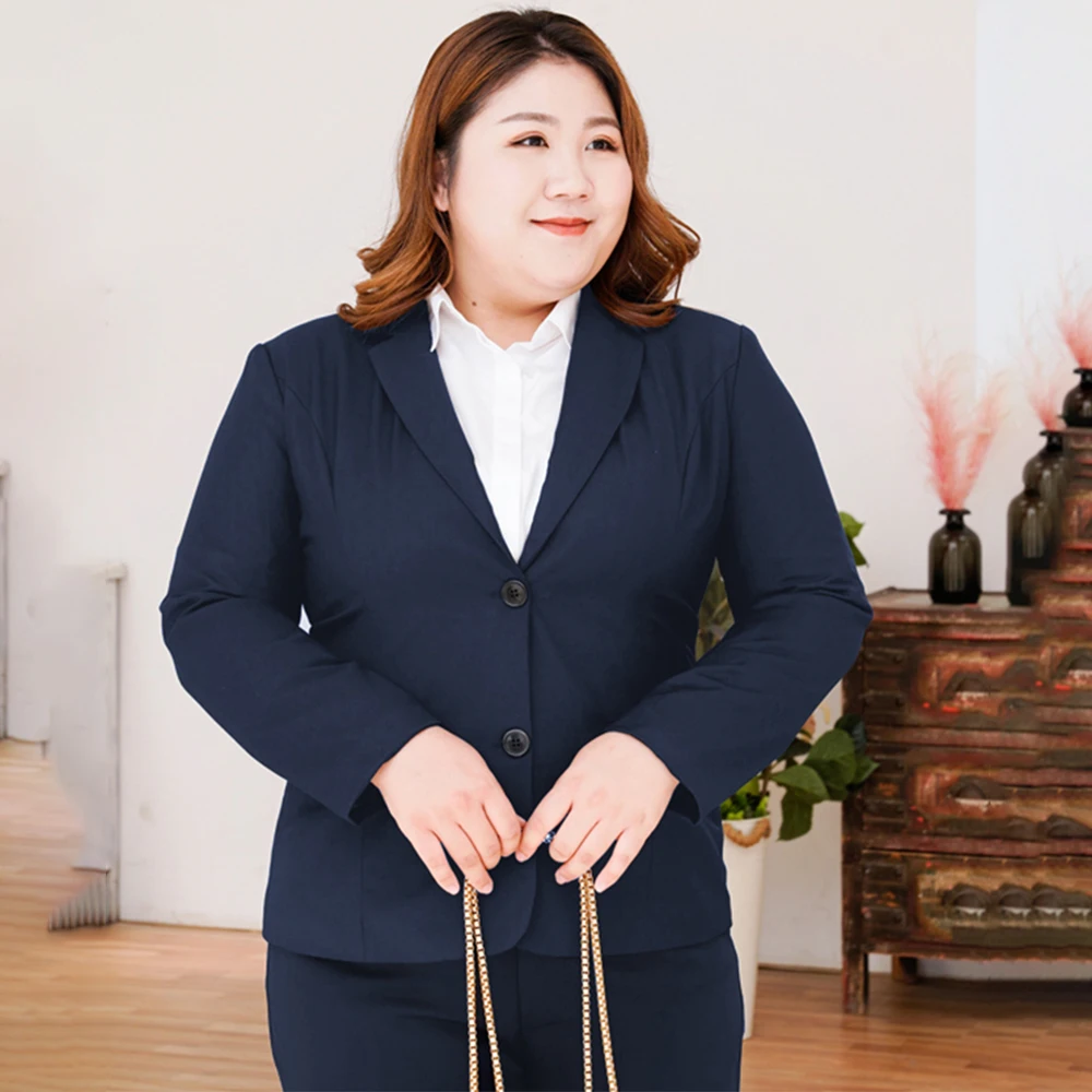 Women's 2 Piece Suit Two Button Plus Size Business Casual Women Office Work Outfits Blazer Pants Set Customized