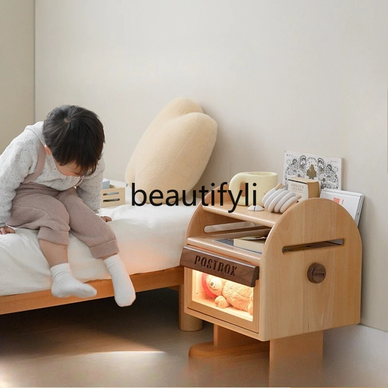 

Bedside table, bedroom storage creative solid wood bedside locker