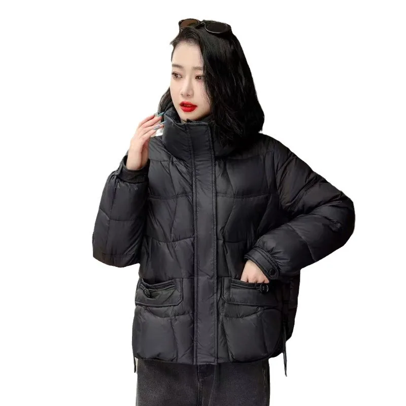 Nieuwe Vrouwen Korte Witte Donsjack Winter Stand Kraag Warme Eendenveren Jassen Mode Bovenkleding Mohamedто Turismo JK-165