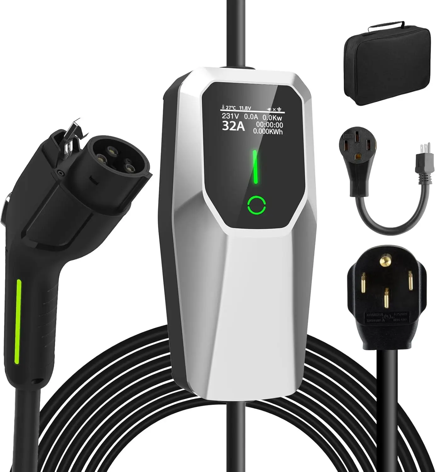 

Level 1 & 2 EV Charger, 32Amp 110V-240V with 20FT Cable, Portable Home Charger for J1772 Electric Cars
