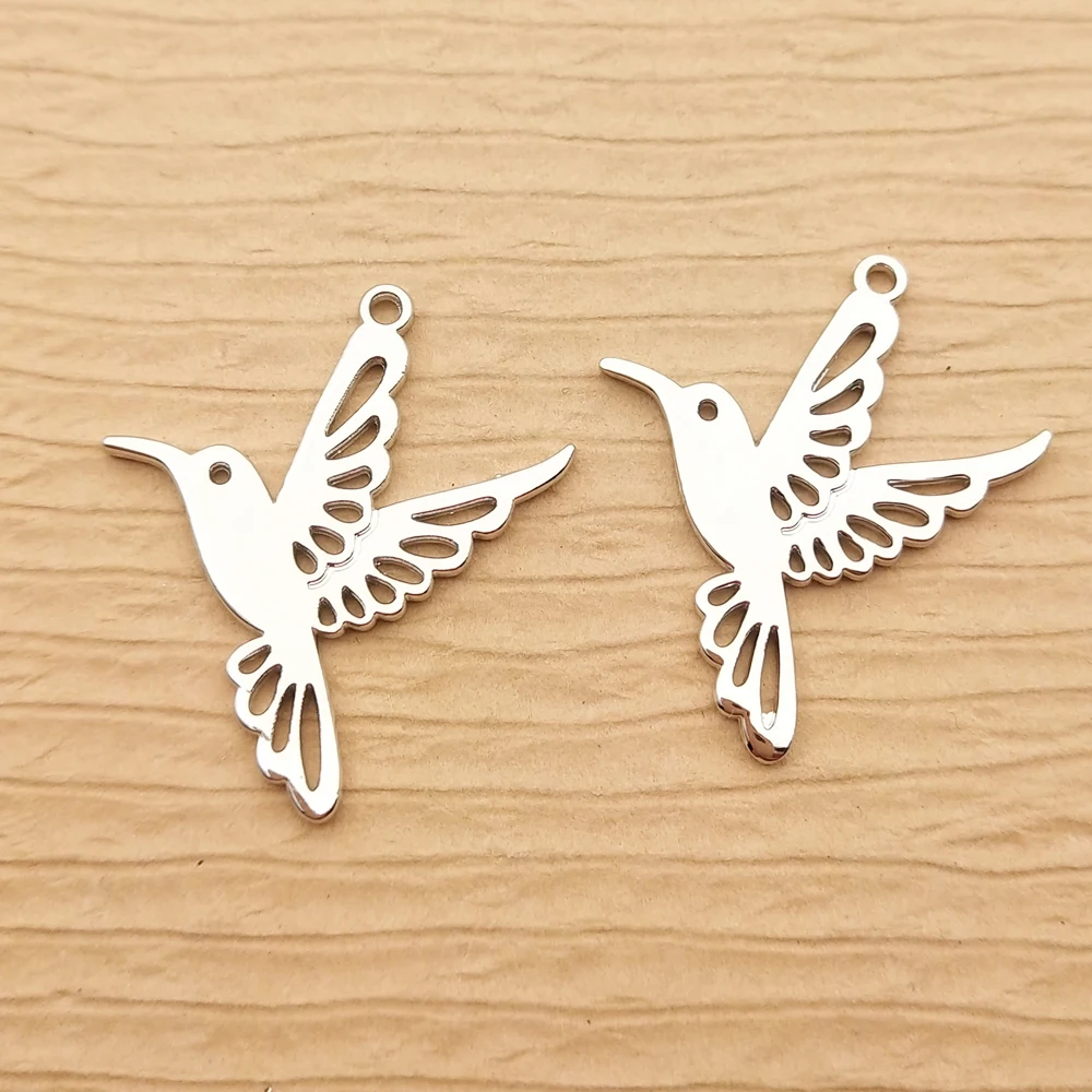 10pcs Hummingbird Charm for Jewelry Making Earring Pendant Bracelet Necklace Accessories Diy Craft Supplies Metal Materials