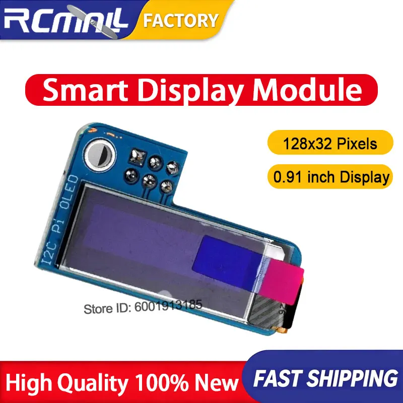 0.91 Inch OLED Display Module 128x32 Monochrome Screen I2C Interface Compatible with Raspberry Pi Zero Home Office Setup