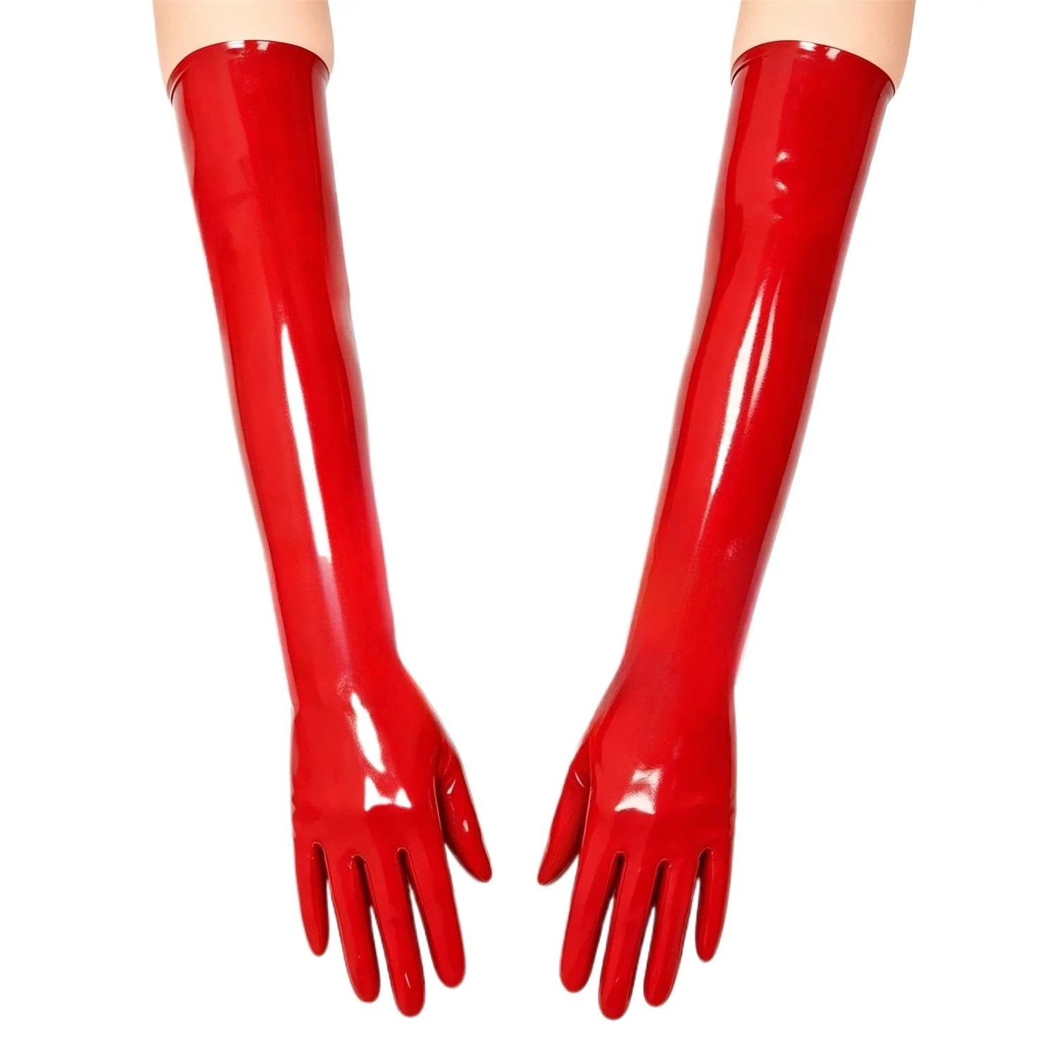 Rote lange Handschuhe für Abendpartys, Cosplay-Kostüme, Opernhandschuhe