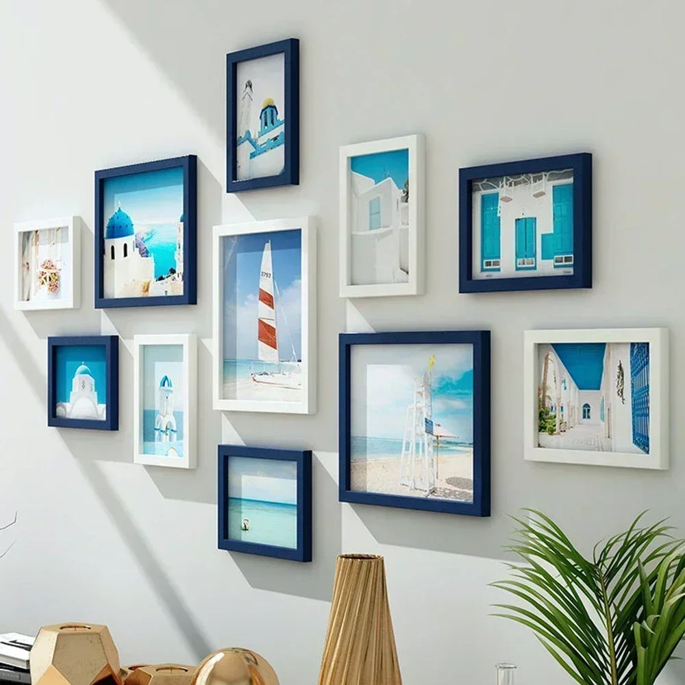 11pcs Wooden Photo Frames 5x7 inch Wall Mounted Set