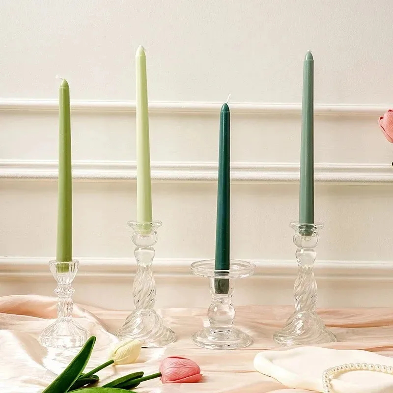25CM Long-pole Conical Candle Colorful Smoke-free Wedding Banquet Atmosphere Long Candle