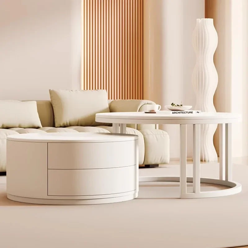 Modern Living Room Coffee Table Trau White High Nordic Mobile Coffe Table Small Mesa Lateral  Bedroom Furniture