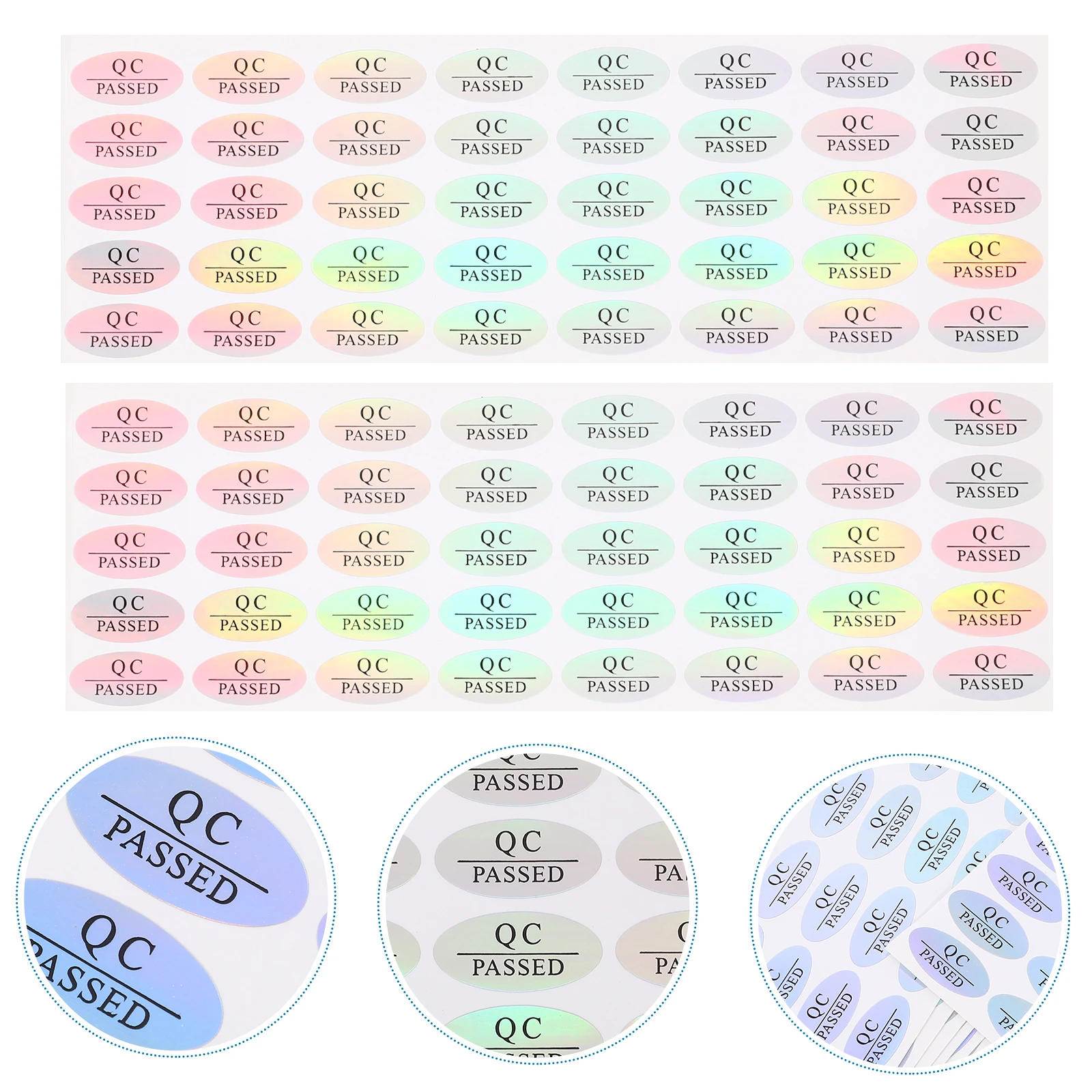 

500pcs Waterproof Qc Passed Stickers Adhesive Warehouse Tags Bright Color Fade Resistant For Quality Control Inventory