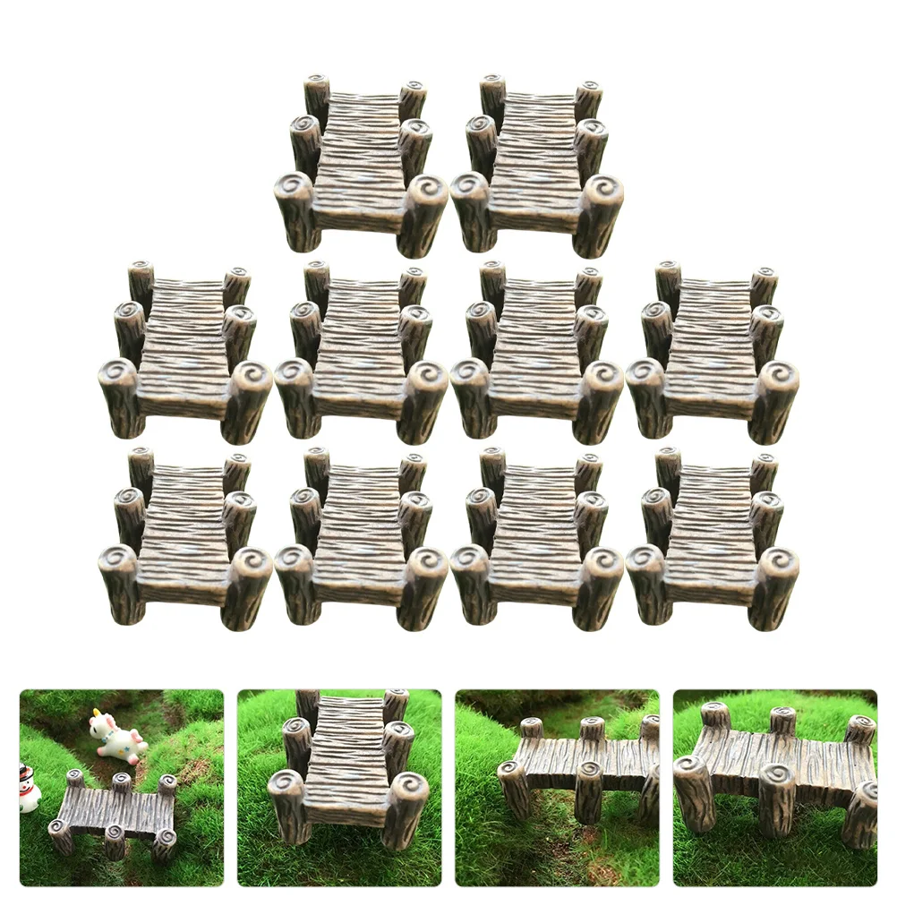 

10Pcs Mini Resin Bridge Sculpture Vintage Garden Decoration Micro Landscape Background Yard Decorative Bridge Garden Decor
