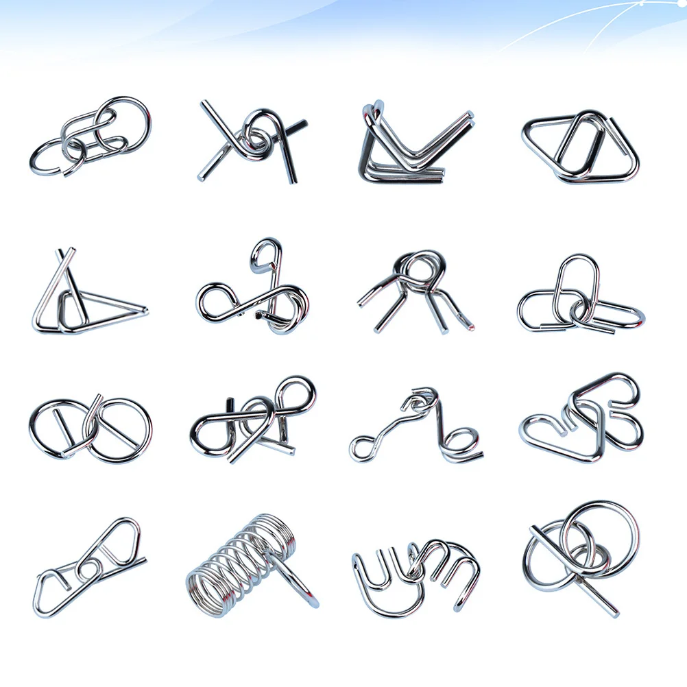 Set rompicapo in metallo Gioco cinese per bambini Adulti Allenamento Soluzione puzzle con fibbia ad anello mentale