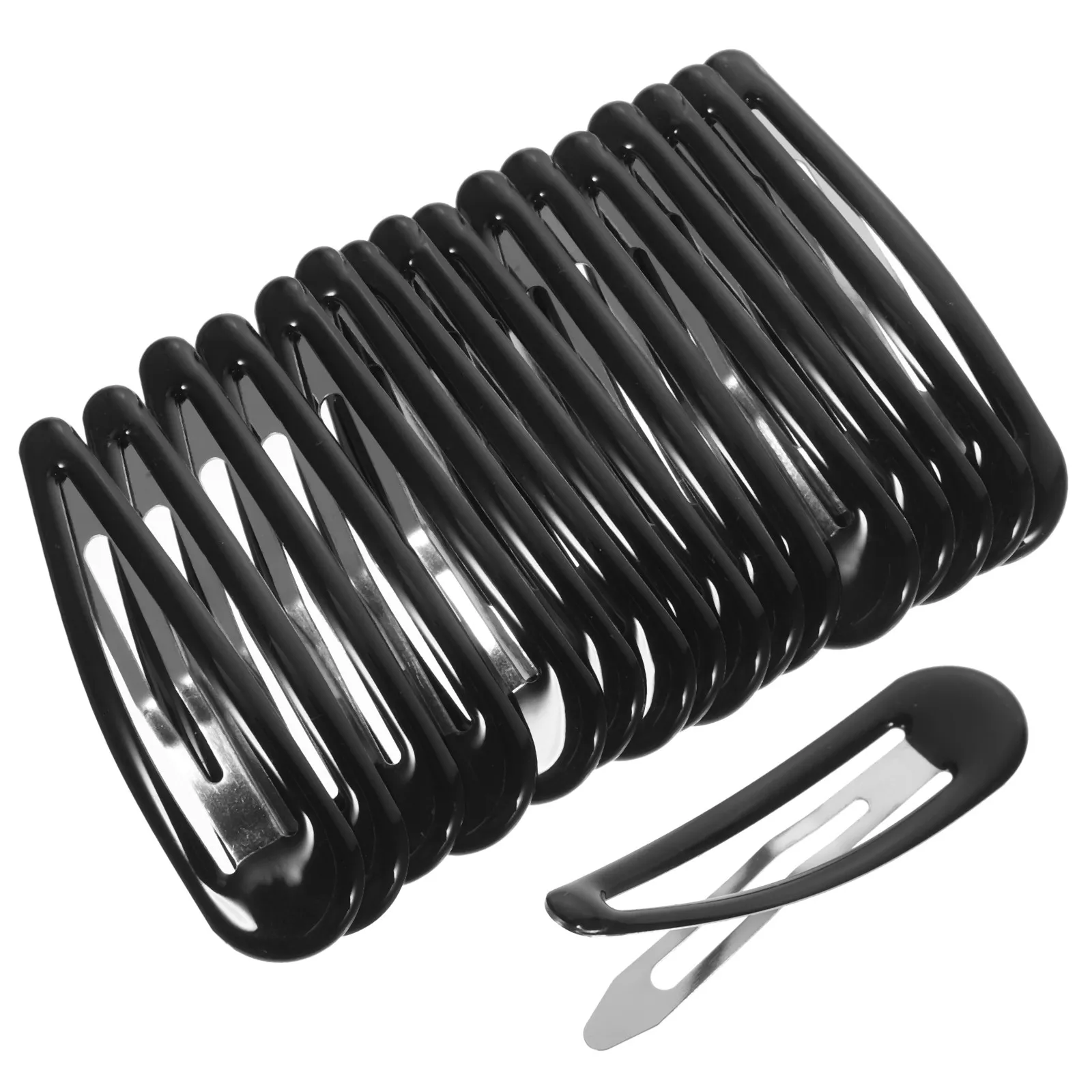 

50 шт. черных металлических заколок-защелок для волос для женщин, прочные зажимы для укладки волос для различных причесок и случаев