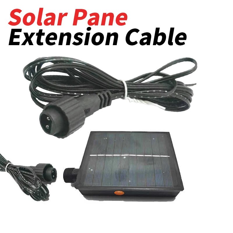 Solar Pane Extension Cable 2Pin LED Connector with 200cm Wire 0.25 Square 1A Lantern Outdoor IP65 Extension Wire with EU Plug