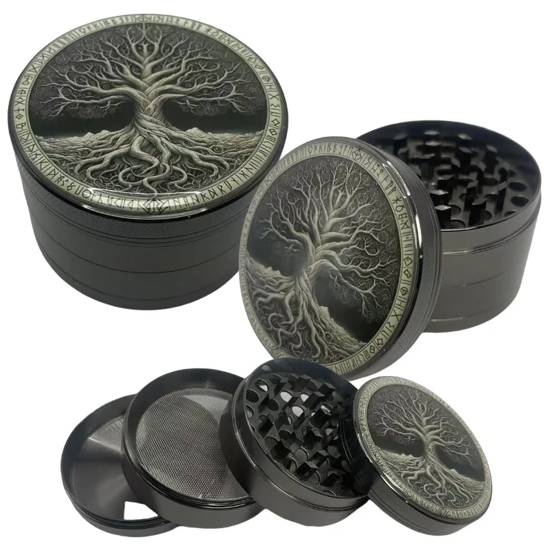 63mm Metal Tree Herb Grinder Spice Pepper Crusher Mill Grass Tobacco Grinder Mortar Smoking Cigarette Accessories Kitchen Tool