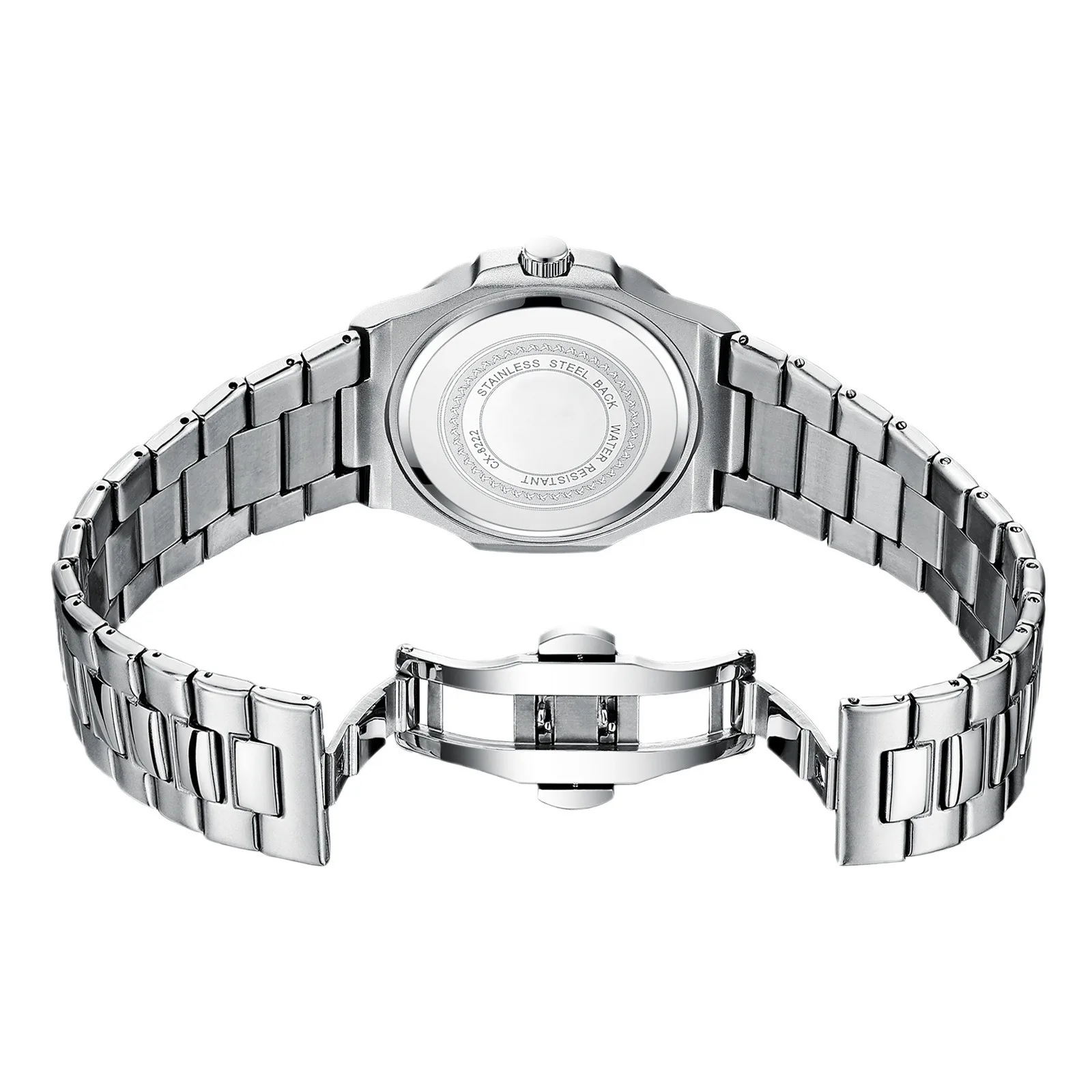 Orologio da polso con cinturino in acciaio di vendita caldo coppia luminoso impermeabile semplice calendario aziendale di moda orologi al quarzo per uomini e donne