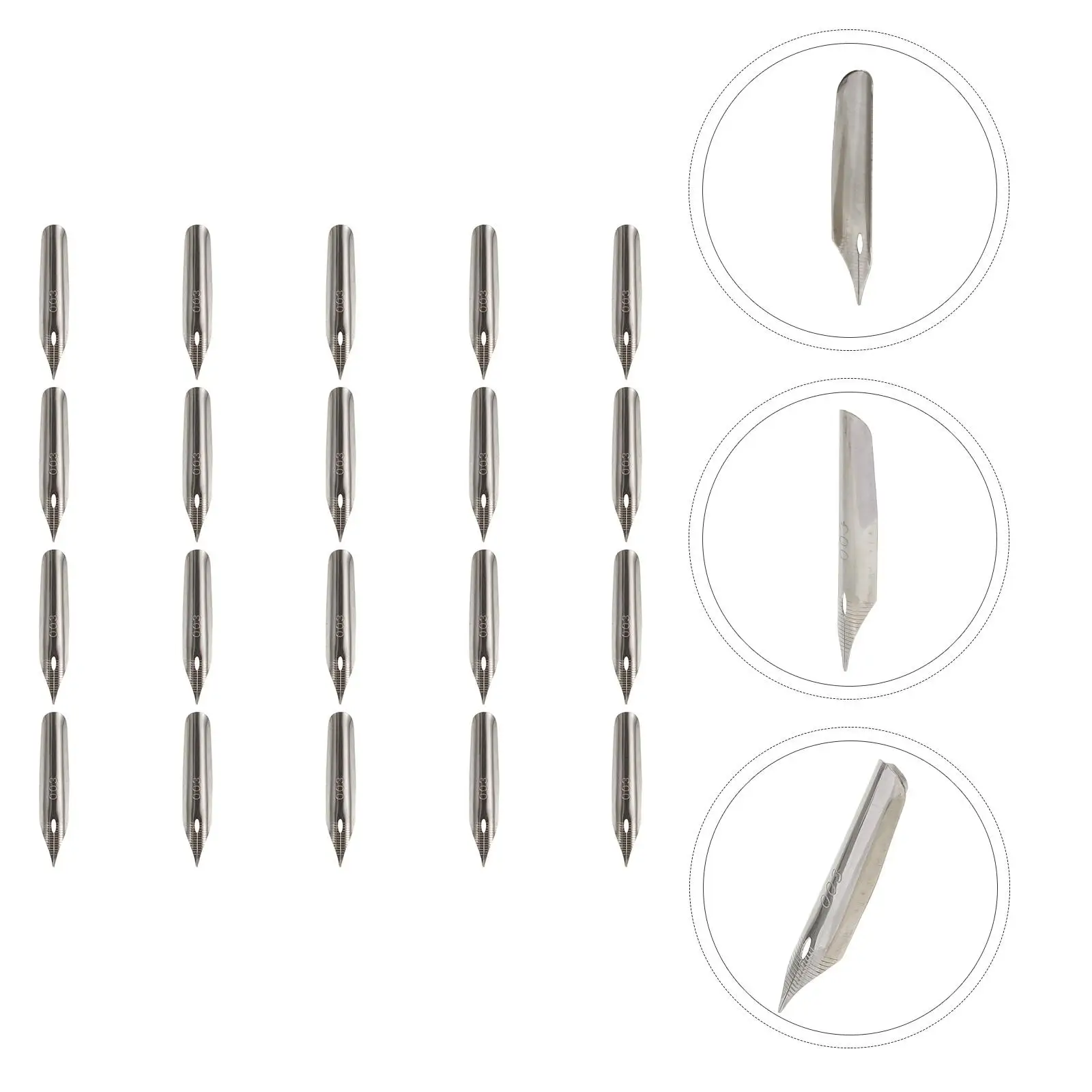 Fine Tip Calligraphy Pen Nibs for Pens Universal Fountain Replacement Writing Tools Stainless Steel Supplies