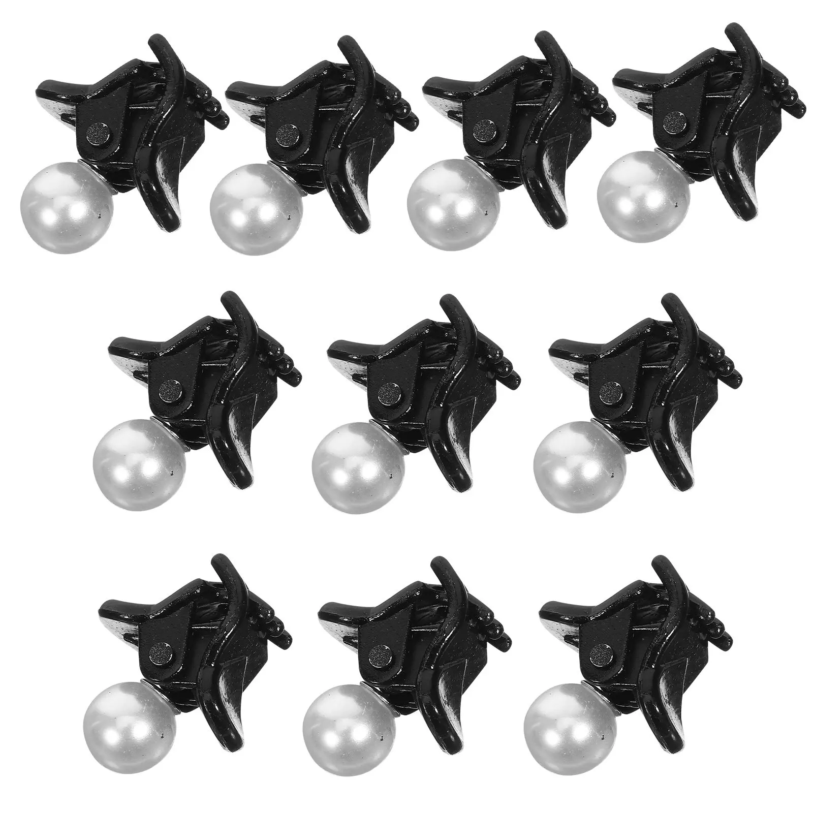 

10Pcs Pearl Hair Claw Clips Mini Elegant Non-Slip Barrettes Strong Hold Bridal Accessories Wedding Hair Jewelry Women Teens