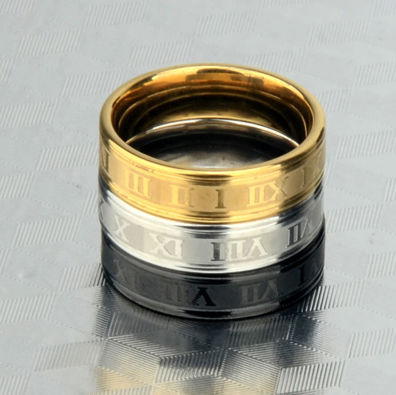 Maxmoon 2020 Vintage Roman Numerals Men Rings Temperament Fashion 6mm Width Stainless Steel Rings For Men Jewelry Gift