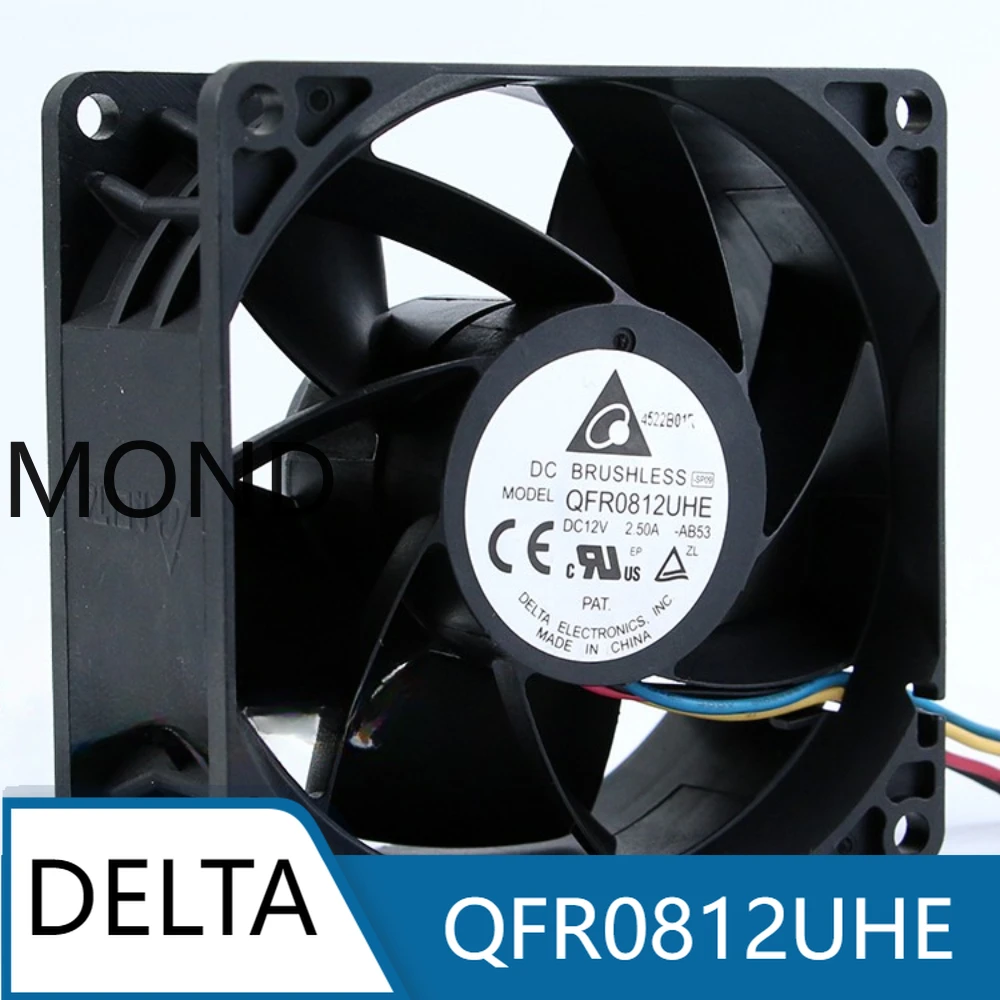 Delta QFR0812UHE DC12V 2.50A 8CM 8038 2wire 3wire 4 line violent high air flow cooling fan