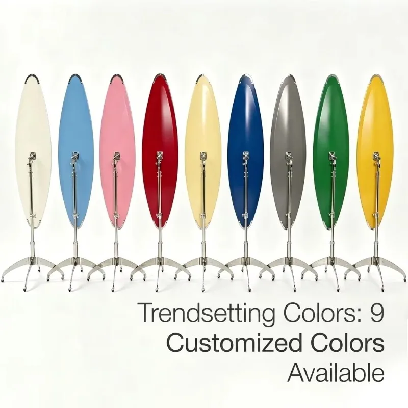 Modern Nordic Irregular Wavy Stainless Steel Floor Mirror Standing Full Length Asymmetrical Surfboard Wave Shatterproof Living