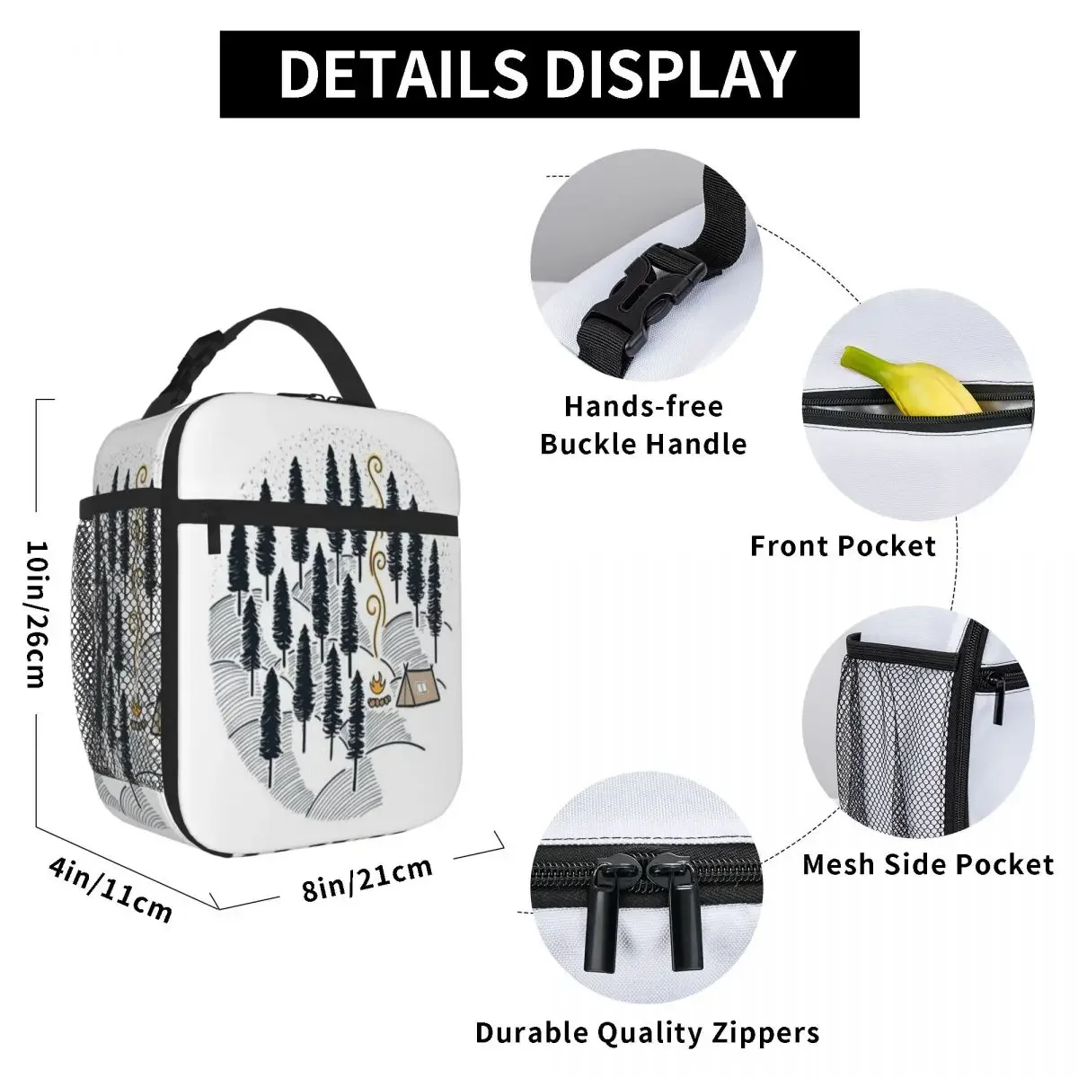 Hot Sale Orange Tent Outdoor Enthusiasts Unisex Neoprene Lunch Bag Yard Party Food Cooler Bag