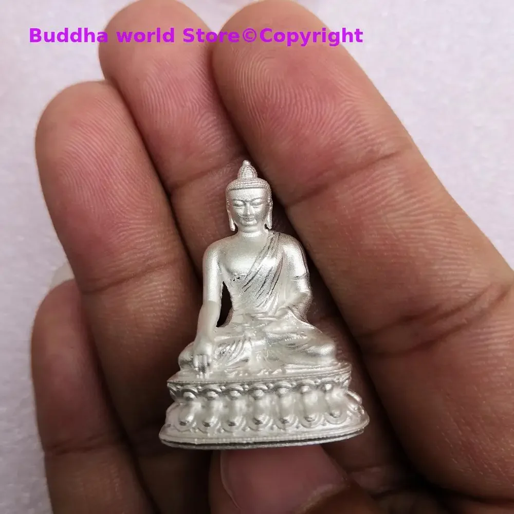 

A+ Asia Buddhism temple Amulet high grade silver Sakyamuni Buddha statue HOME CAR bless safe health good luck Pocket talisman