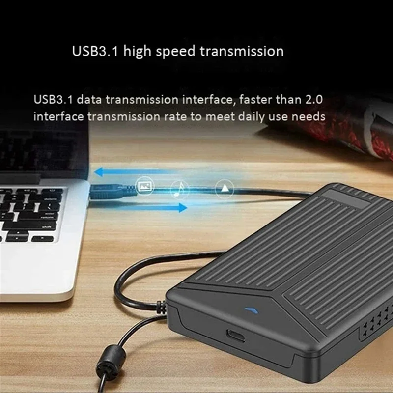 Caixa de disco rígido móvel USB 3.1 de 2,5 polegadas SATA SSD Gabinete SATA SSD Transferência de alta velocidade de 6 Gbps