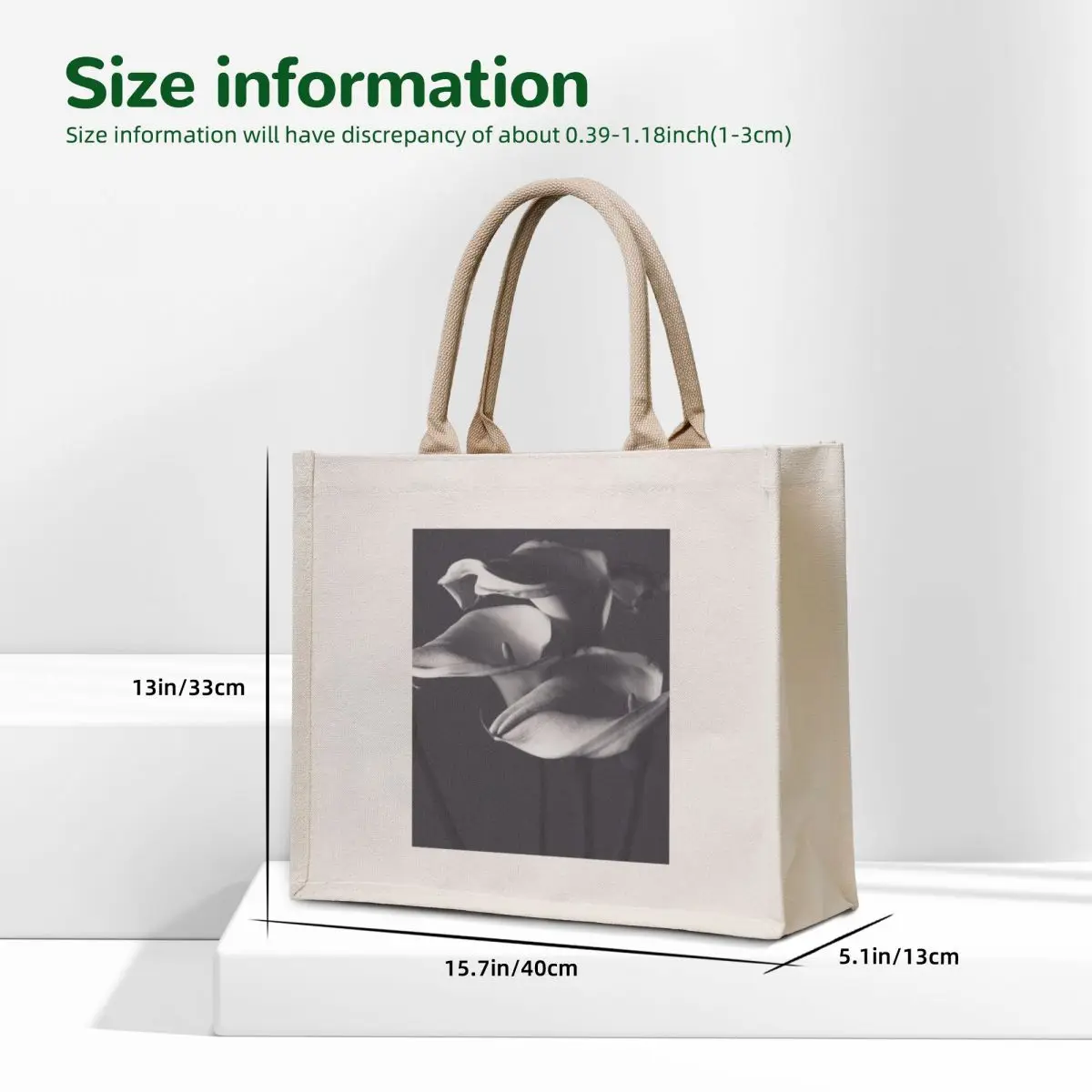 Calle lilies, photo, fine art, three flowers photography, still life, nature lover, Robert Mapplethorpe style Tote Bag