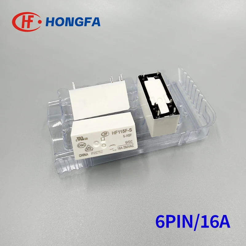 

1Pcs HONGFA Relay HF115F-S-5-HSF HF115F-S-12-HSF HF115F-S-24-HSF 6Pin 16A 5V 12V 24V Power Relay