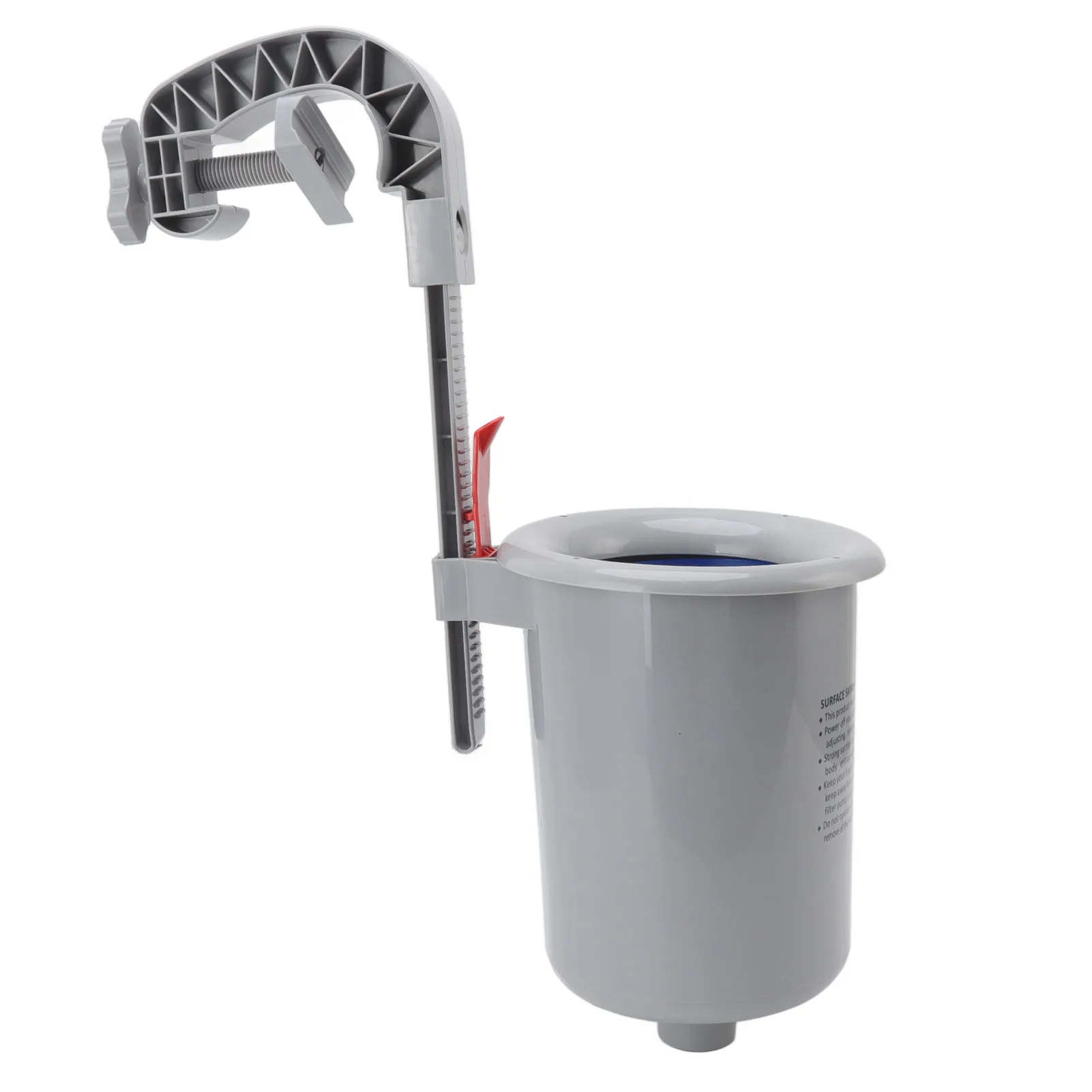 Gray Pool Surface Skimmer Plastic Gray Wall Mounted Automatic Cleaner Filter Debris Collector for Swimming Pool