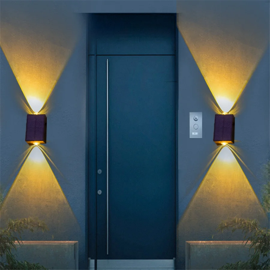 

High Brightness Led Outdoor Solar Wall Lights Waterproof Home Garden Decoration Solar Porch Lamp for Villa Stair Corridor Patio