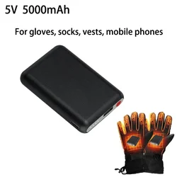 Heated Gloves Battery Power Bank 5V 5000mAh Rechargeable for Heating Vest, Heating Socks,Winter Outdoor Batteries Mobile Power