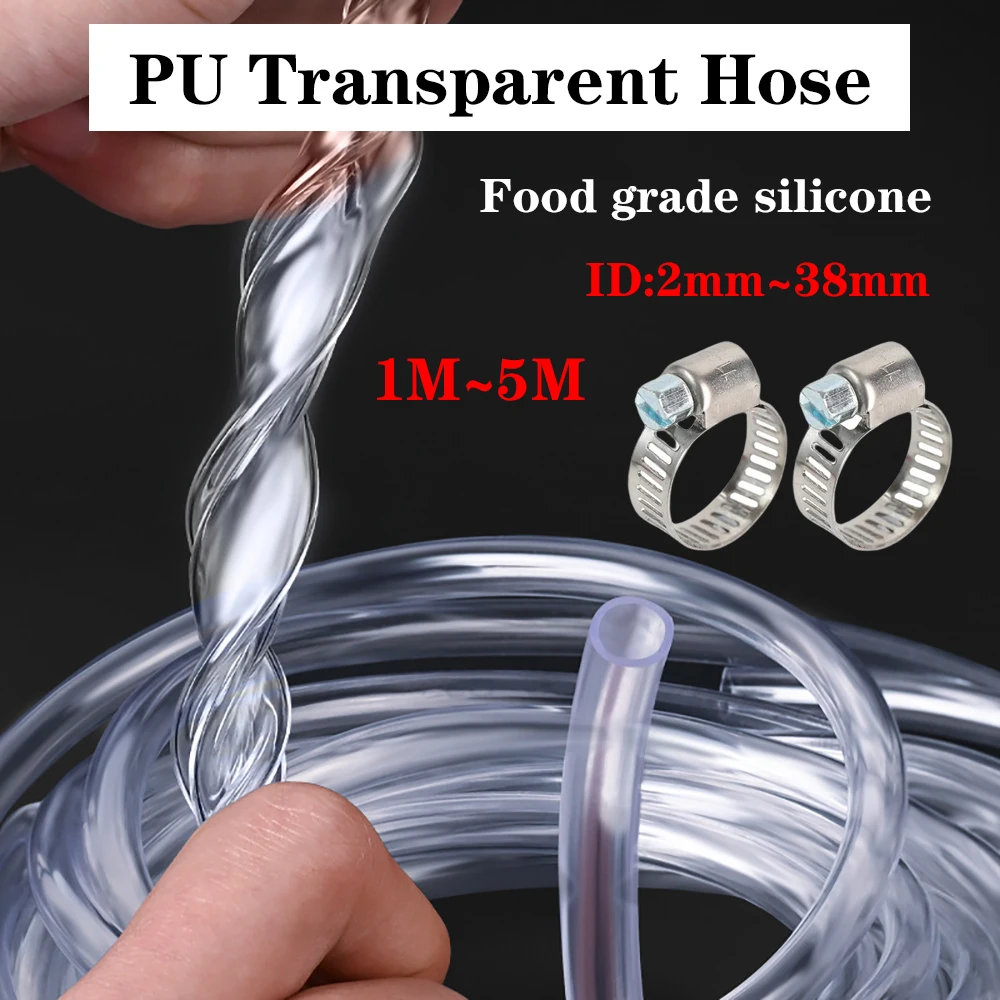 1M~5M,Silicone Tubing Food Grade High-temperature Pure Silicone Hose Tube Clear Pipe for Home Brewing Air and Liquid Transfer