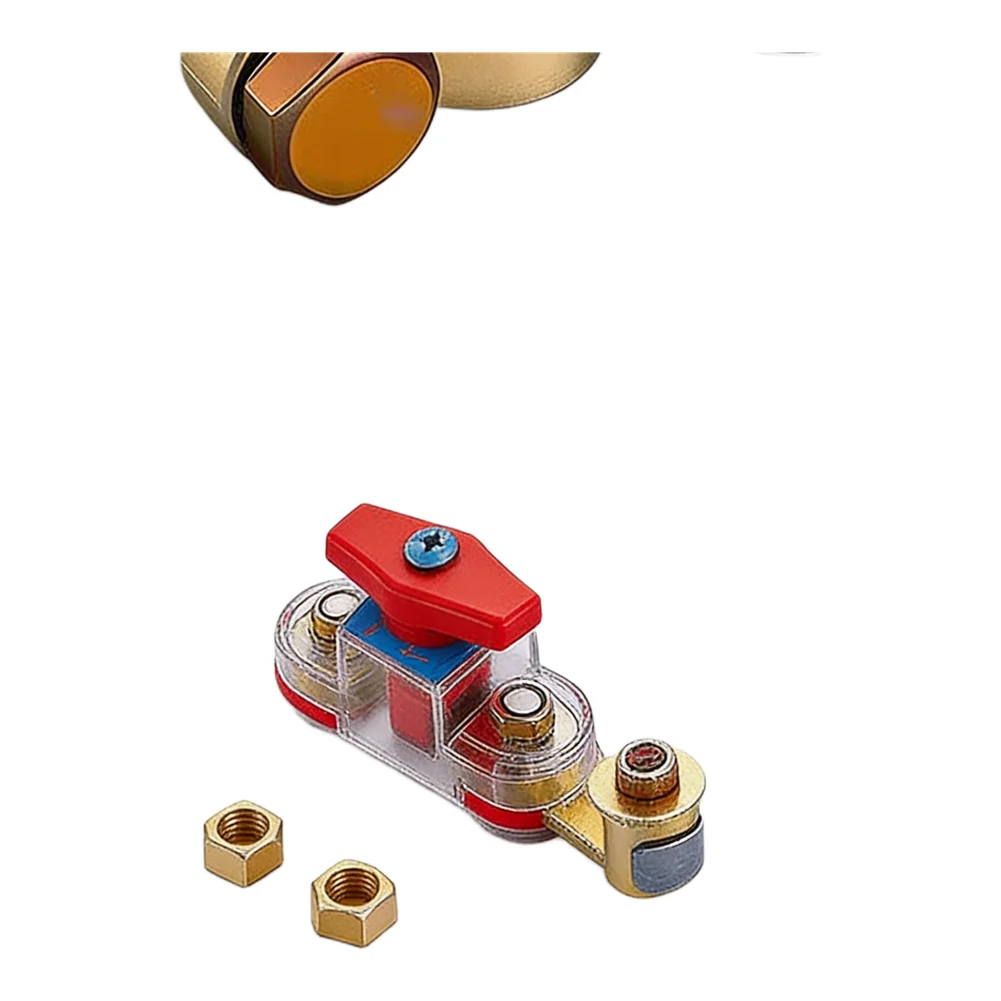 Pure Copper Rotatable Battery Disconnect Switch Dual-Ended for Vehicle Battery Positive Negative Terminal Control