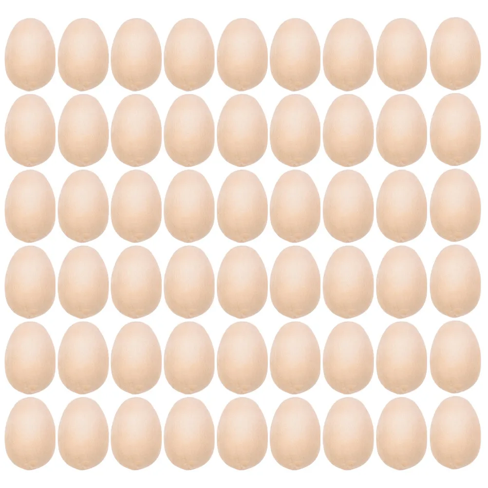 

150Pcs Unfinished Wooden Eggs Smooth Polished DIY Craft Supplies Easter Decoration Fake Wood Egg Ornaments for Party