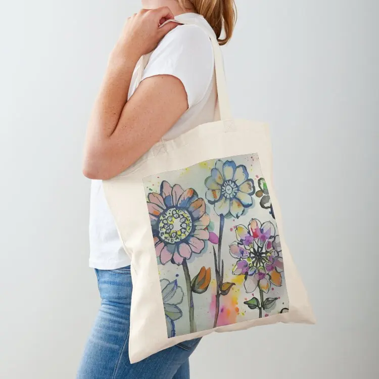 

Watercolor Flowers 7 Tote Bag ecological bags shopper bag women canvas reusable grocery bags cute pouch bag