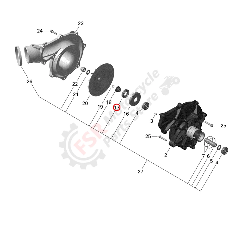 SEADOO SUPERCHARGER OIL SEAL، يناسب GTX 4-TEC 215 LTD RXT 260 Wake PRO RXP RXP-X 1503، P/N:420950940، ملحقات Jet Ski