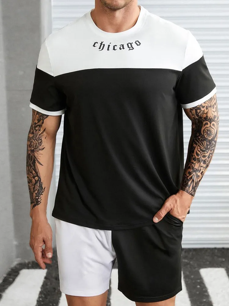 Urban Fashion T-shirt Everyday Street Men's Short-sleeved T-shirt And Shorts Set Outdoor Beach Shorts Summer 3D Print Men's Set