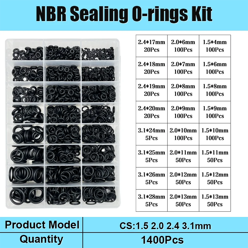 Nitril-O-Ring-Dichtungsscheibe Universelle Auto-Klimaanlagen NBR-Gummi-O-Ringe Sanitär-Dichtungen Ölbeständig Hochtemperaturbeständig – Detail 15