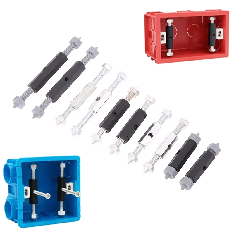 10Pcs Wall Switch Socket Cassette Repairer Adjustable Cassette Screws Support Rod With Wrench Electrical Accessories