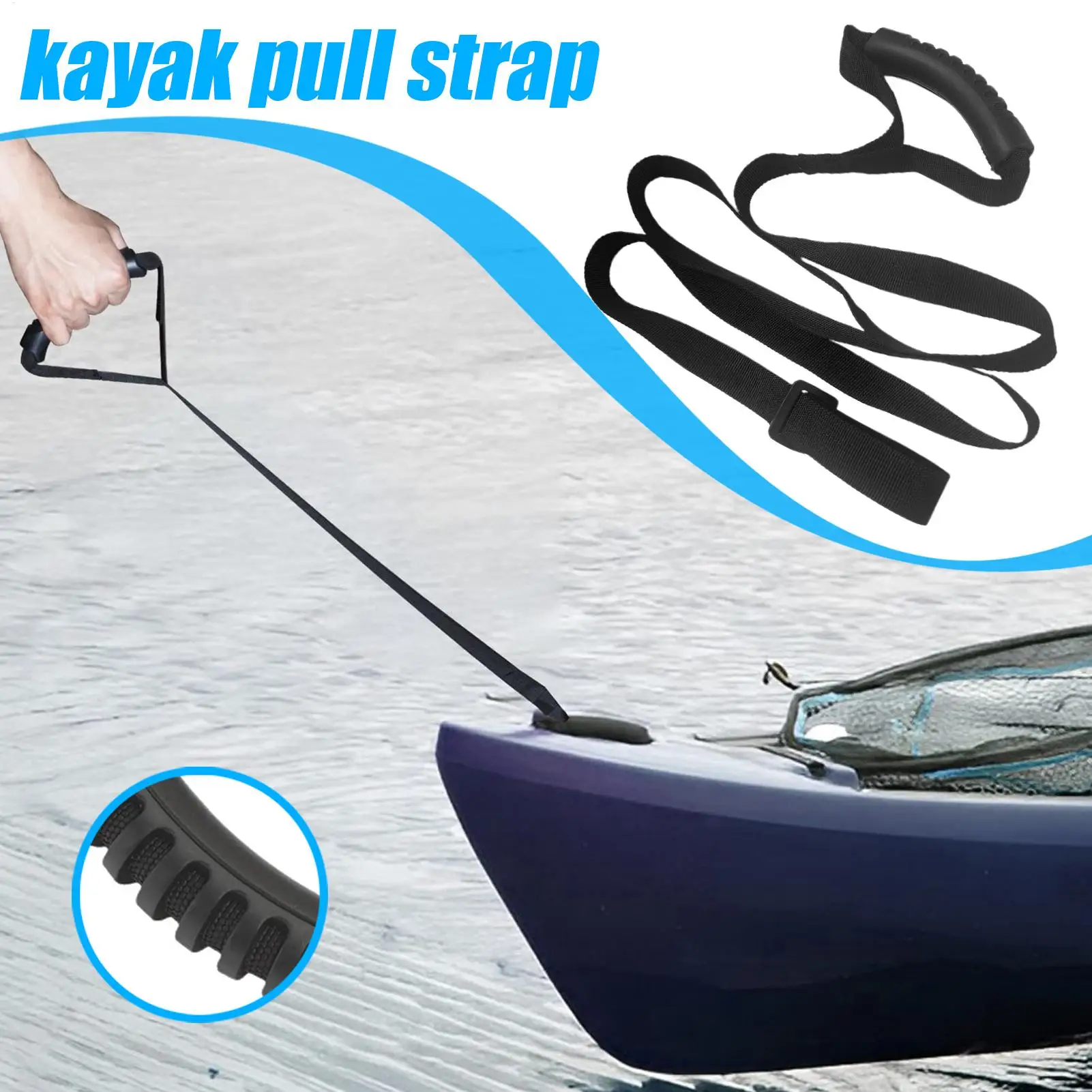 

Kayak Stand up Assist Strap Tool Pulling Cord Comfortable Boat Standing Rope 33-55 inch Dragging Accessories for Kayaker